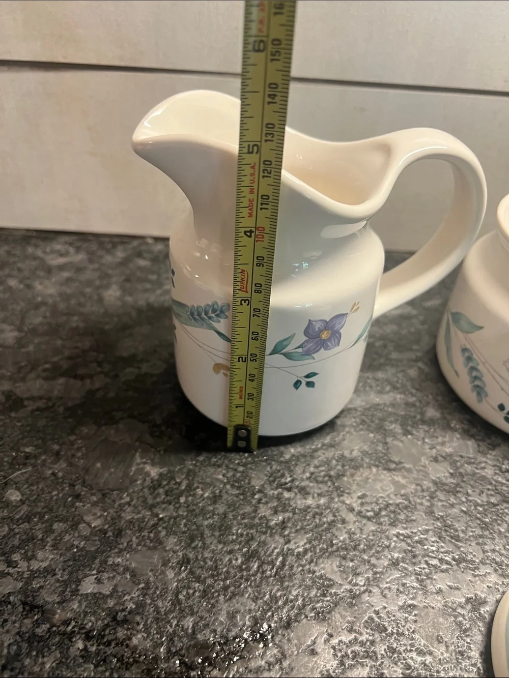 199’s Pfaltzgraff “APRIL”Creamer and Sugar stoneware pieces.  Retired